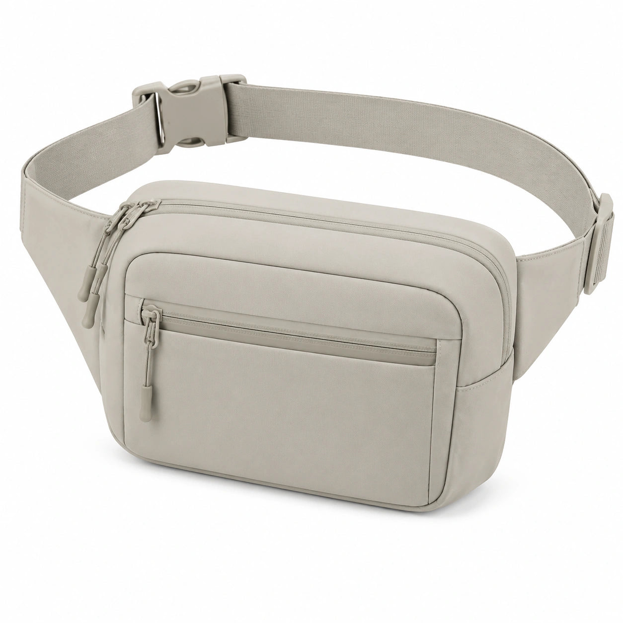 Hüfttasche 30 x 8 x 17 cm aus Textil in Beige mit Reißverschluss und verstellbarem Gurt