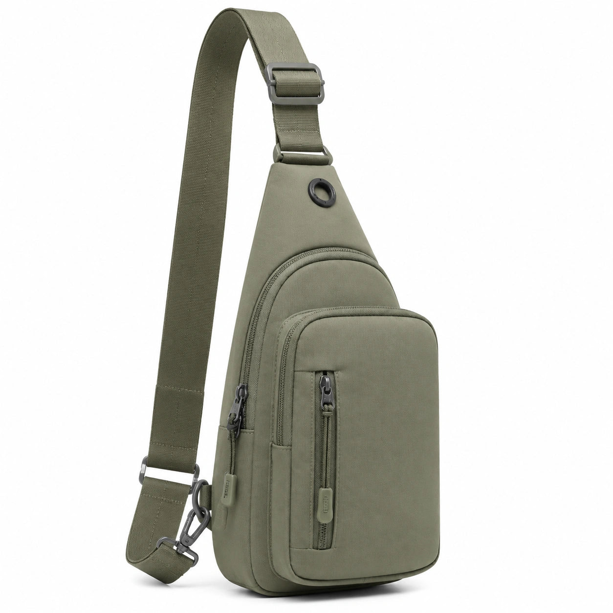 Brusttasche 18 x 8 x 31 cm aus Textil Olivgrün verstellbar mit Reißverschlusstaschen