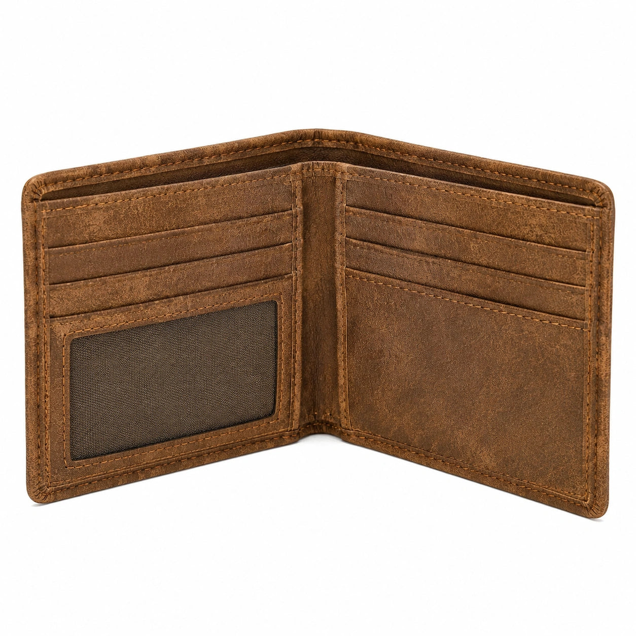 Geldbörse 12 × 9.5 × 1.5 cm Braun lederähnliches Material Kartenfächer Faltformat