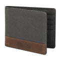 Geldbörse 12 x 9.5 x 2 cm Kunstleder Schwarz Braun faltbar mit Kartenfächern