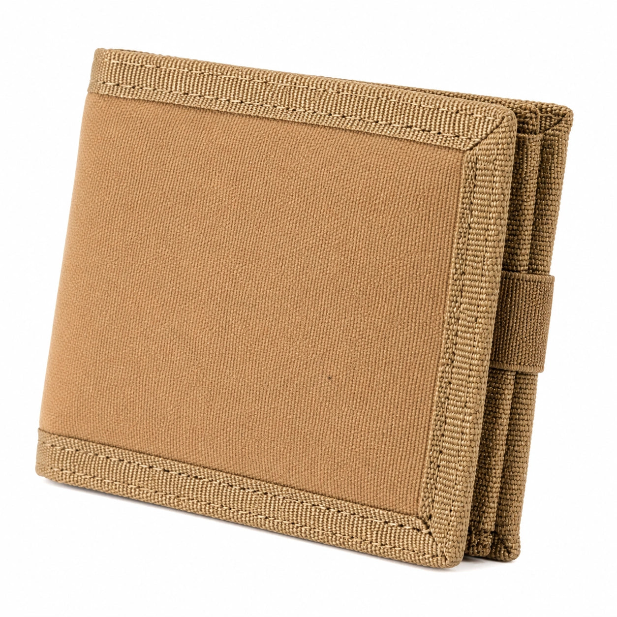 Geldbörse 12 x 9 x 2 cm aus Textilgewebe in Sandbeige mit Klettverschluss