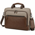 Laptoptasche 40 x 10 x 30 cm aus Textil in Beige Braun mit Schultergurt