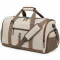 Reisetasche 55 x 27 x 30 cm Textilgewebe Beige/Braun mit Schultergurt für Sport und Reise