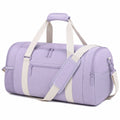 Sporttasche 50 x 25 x 28 cm aus Polyester lila cremeweiß für Reisen mit Schultergurt