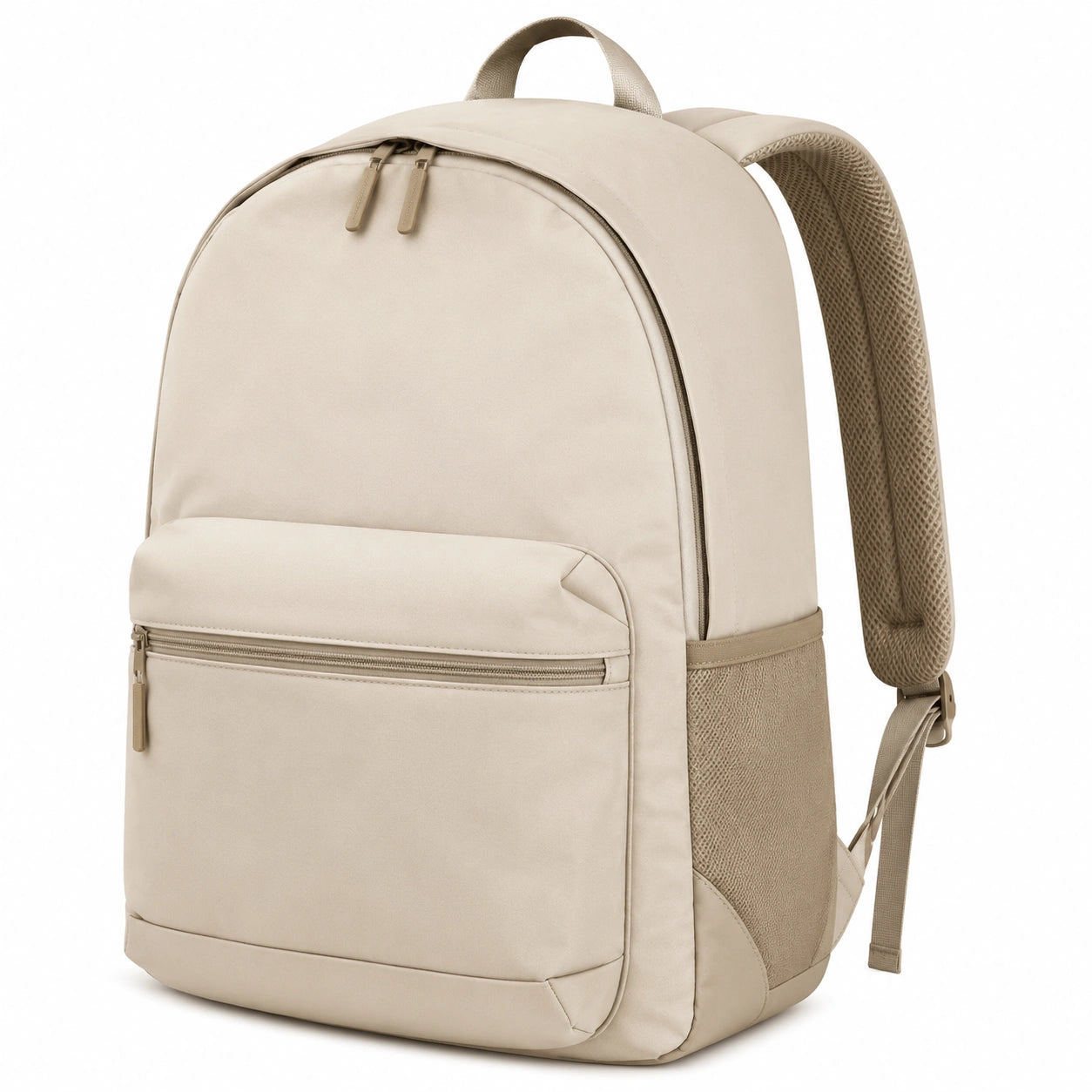 Rucksack 30 x 18 x 45 cm Textil Beige für Alltag mit gepolstertem Rücken
