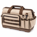 Werkzeugtasche 45 x 25 x 30 cm aus Textilgewebe Beige Braun mit Tragegriffen und Fächern